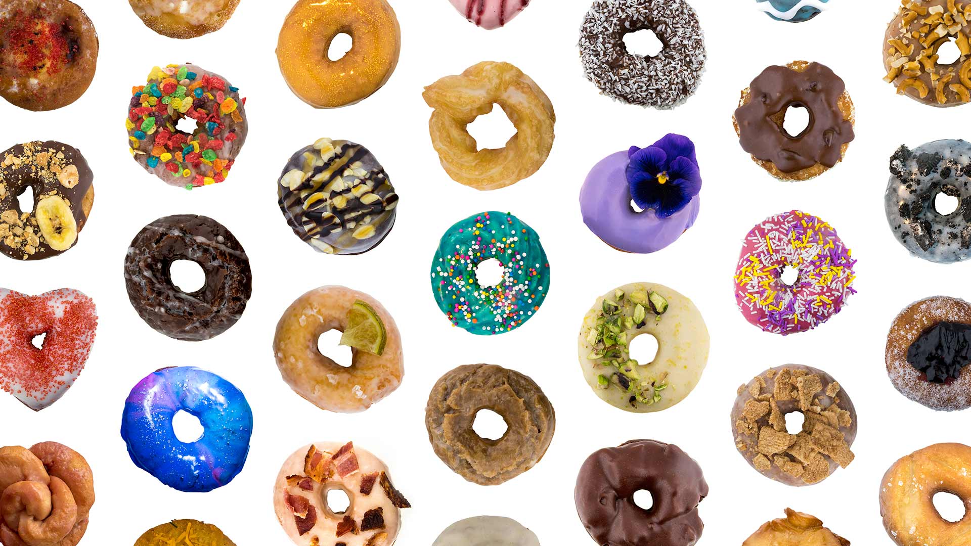 Image of different varieties of donuts