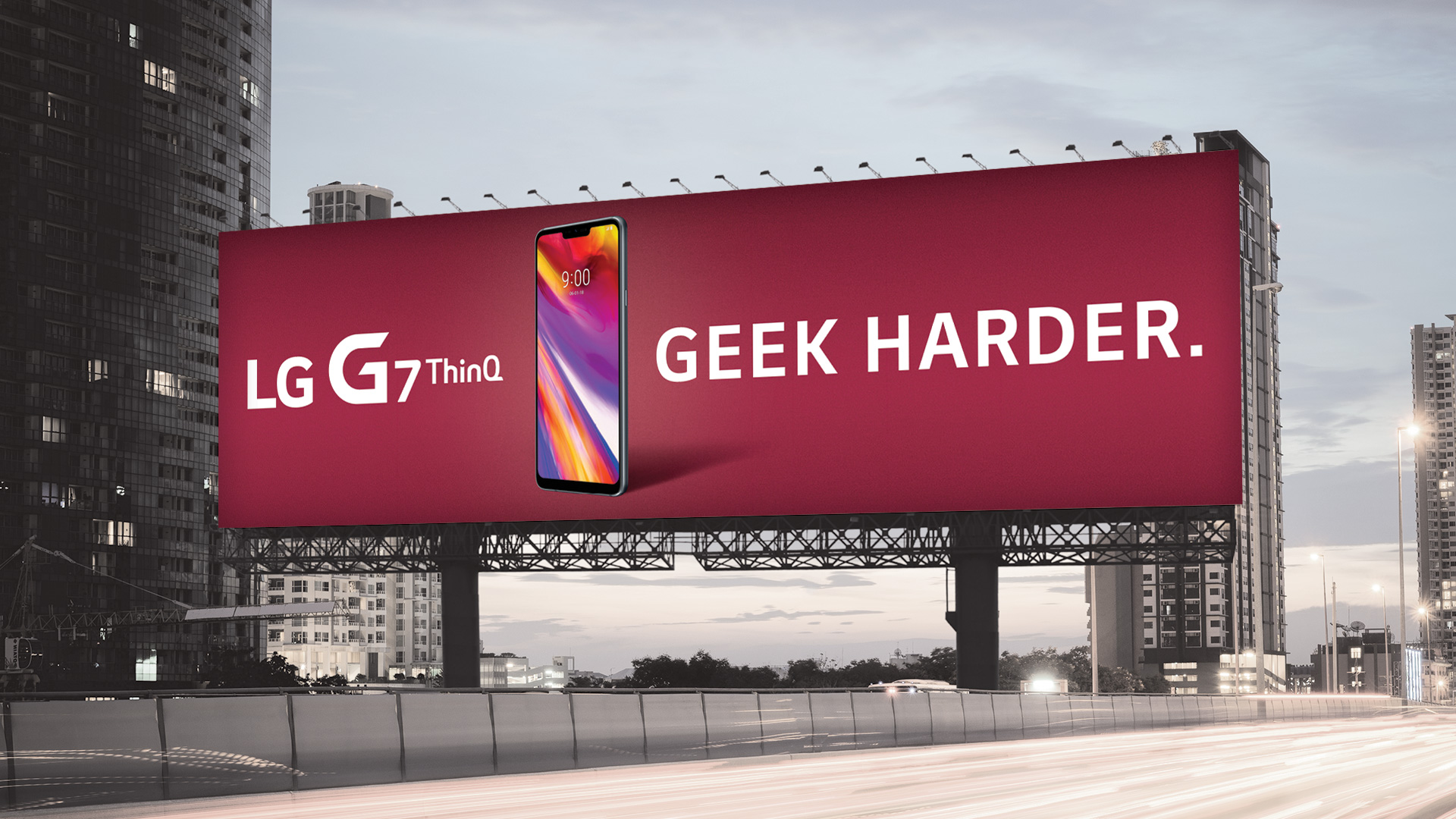 Billboard that reads “Geek Harder”